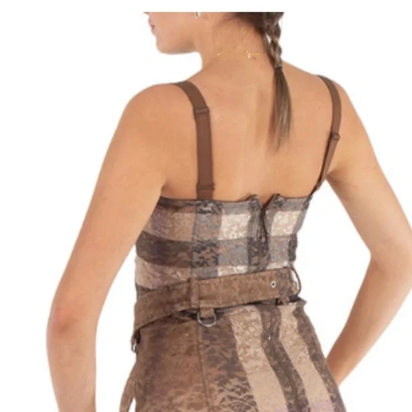Burberry Brown and Black Lace Bustier dress - Picture 15 of 16